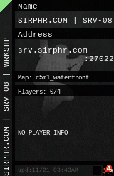 SIRPHR.COM | SRV-08 | WRKSHP